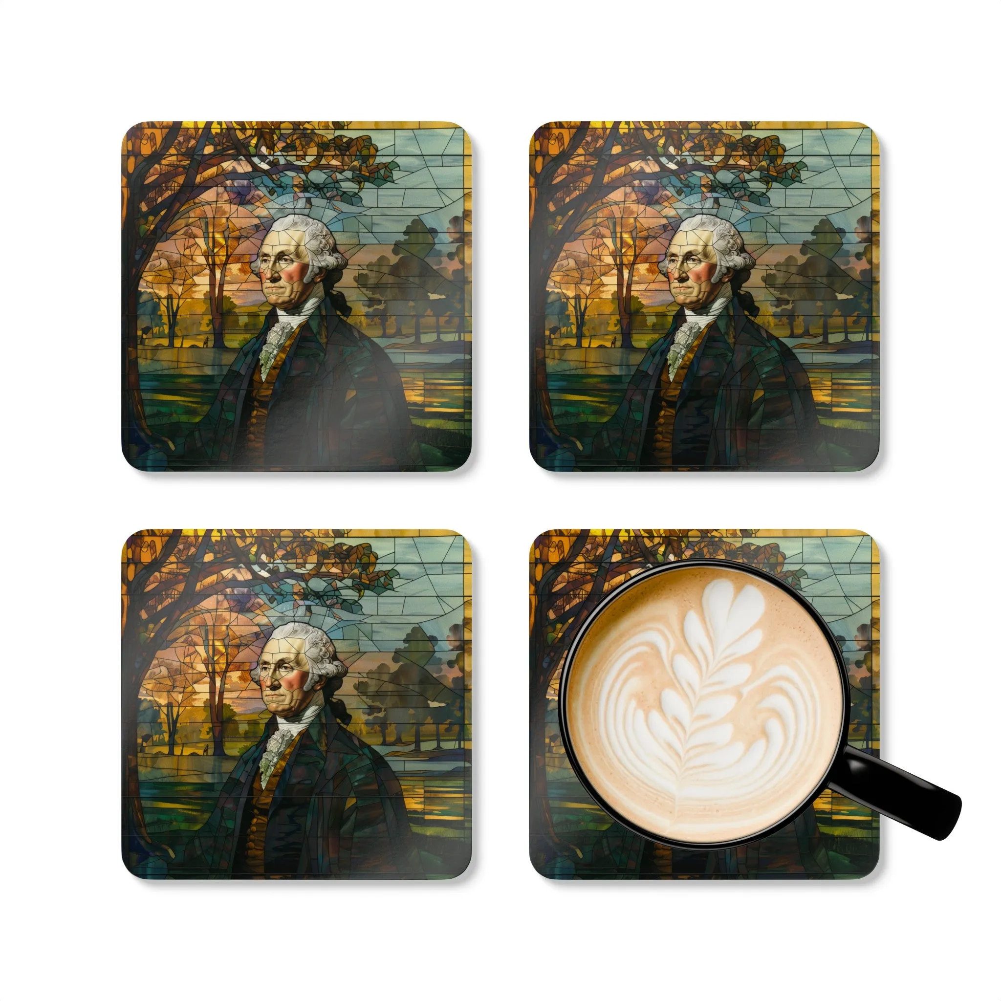 George Washington Corkwood Coaster Set