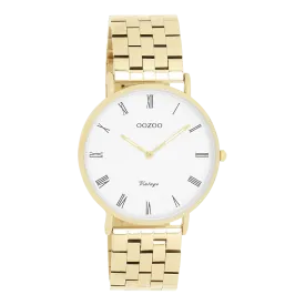 Gold coloured OOZOO watch with gold coloured stainless steel bracelet - C20369