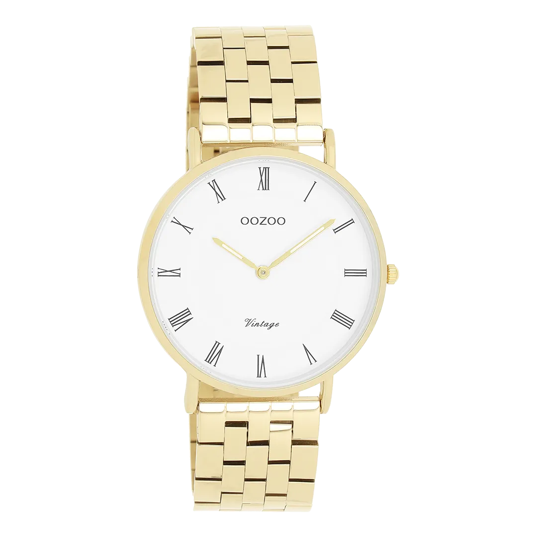 Gold coloured OOZOO watch with gold coloured stainless steel bracelet - C20369