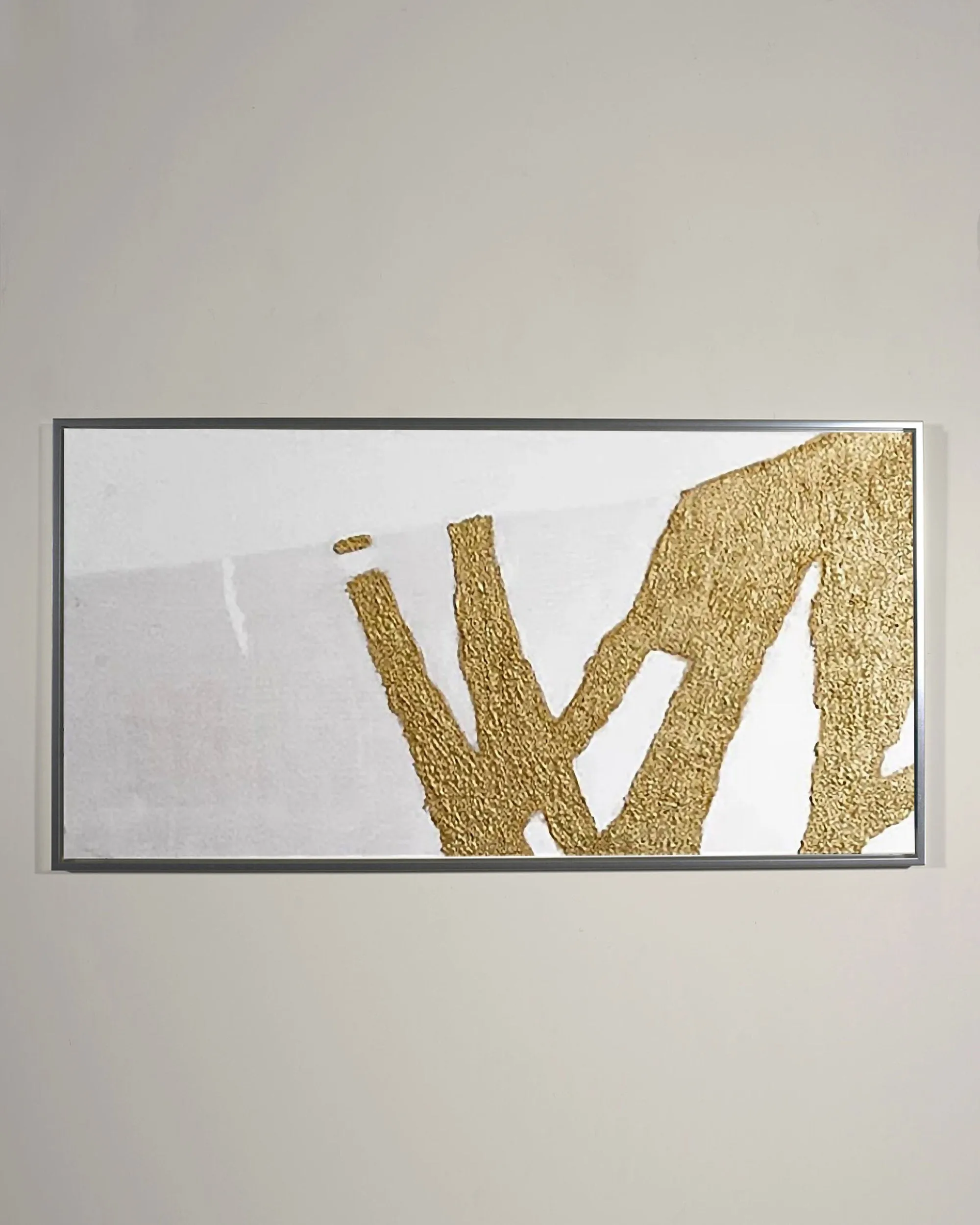 Gold Leaf Painting White Abstract Painting Original Modern Wall Art Dp063