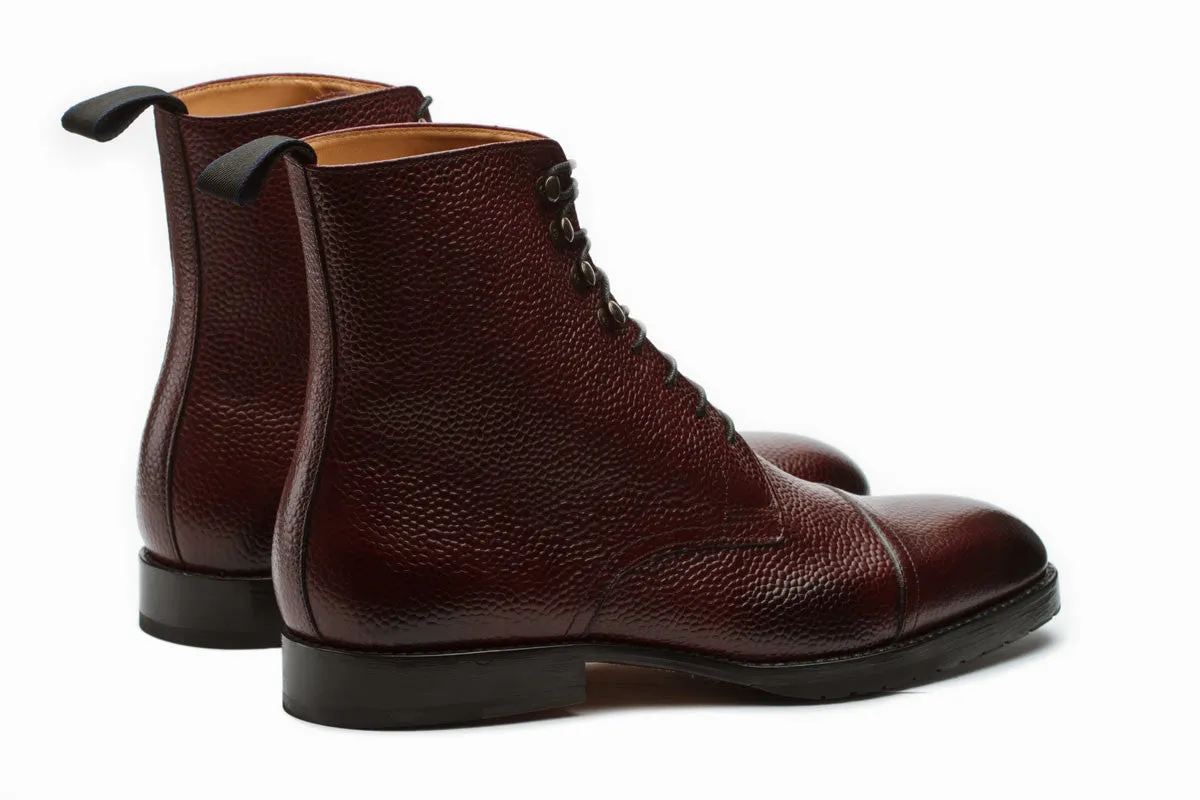 Grain Leather Boots –Burgundy