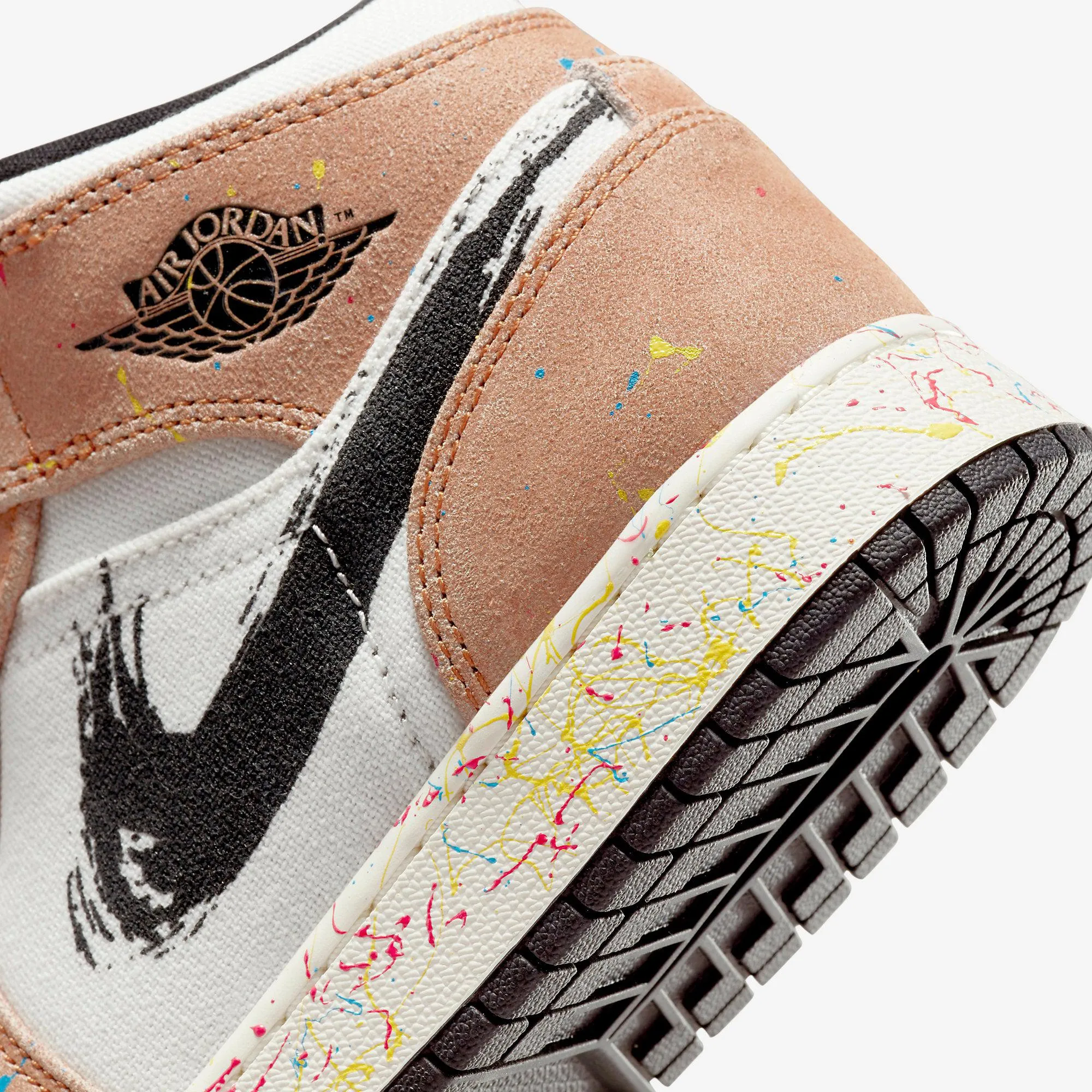 (GS) Air Jordan 1 Mid SE 'Brushstroke Paint Splatter' (2021) DA8006-100