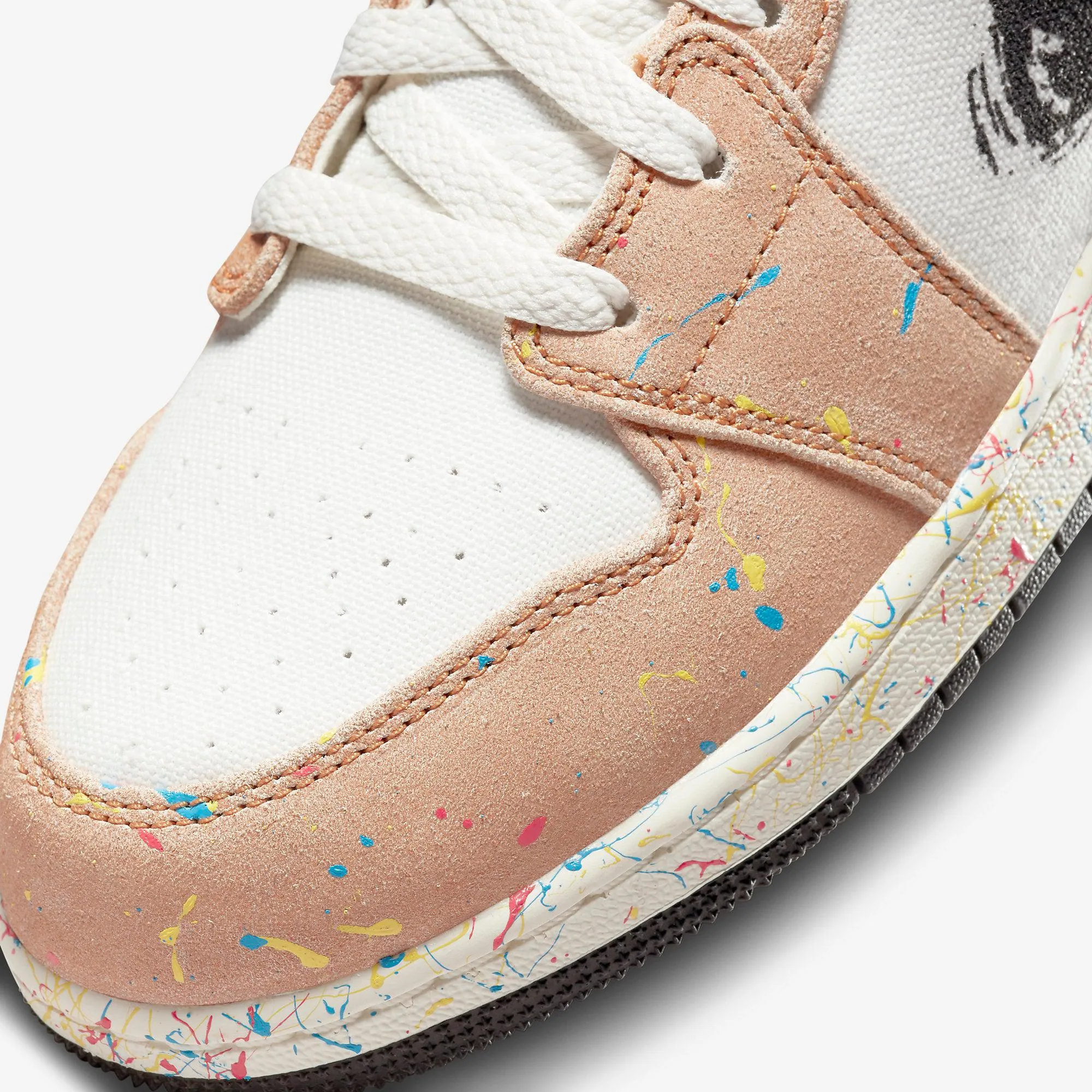 (GS) Air Jordan 1 Mid SE 'Brushstroke Paint Splatter' (2021) DA8006-100