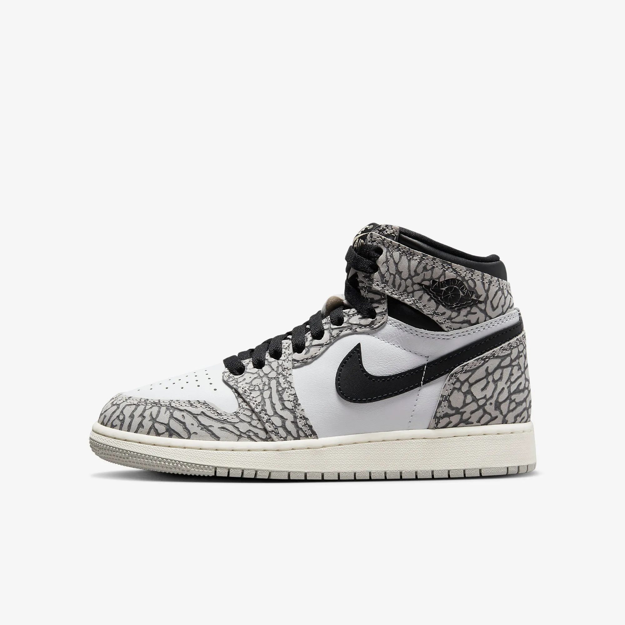 (GS) Air Jordan 1 Retro High OG 'White Cement / Elephant Print' (2023) FD1437-052