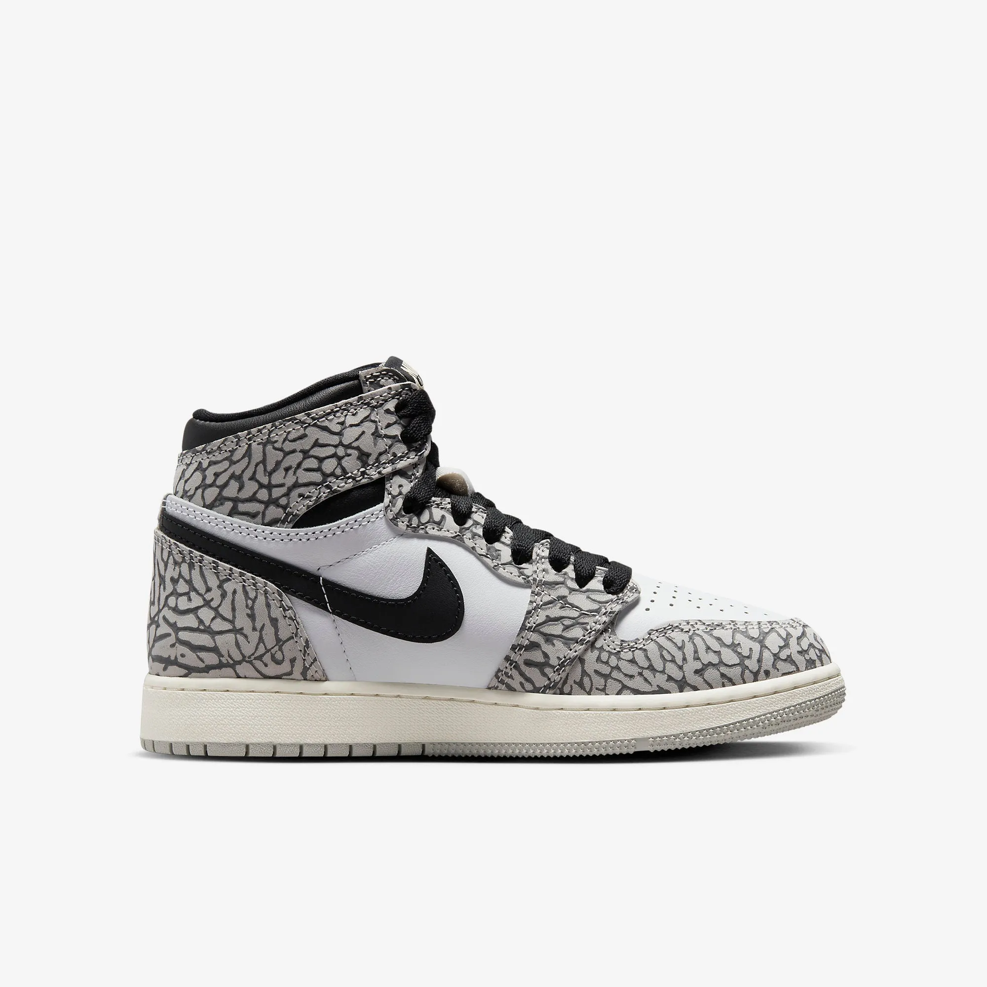 (GS) Air Jordan 1 Retro High OG 'White Cement / Elephant Print' (2023) FD1437-052