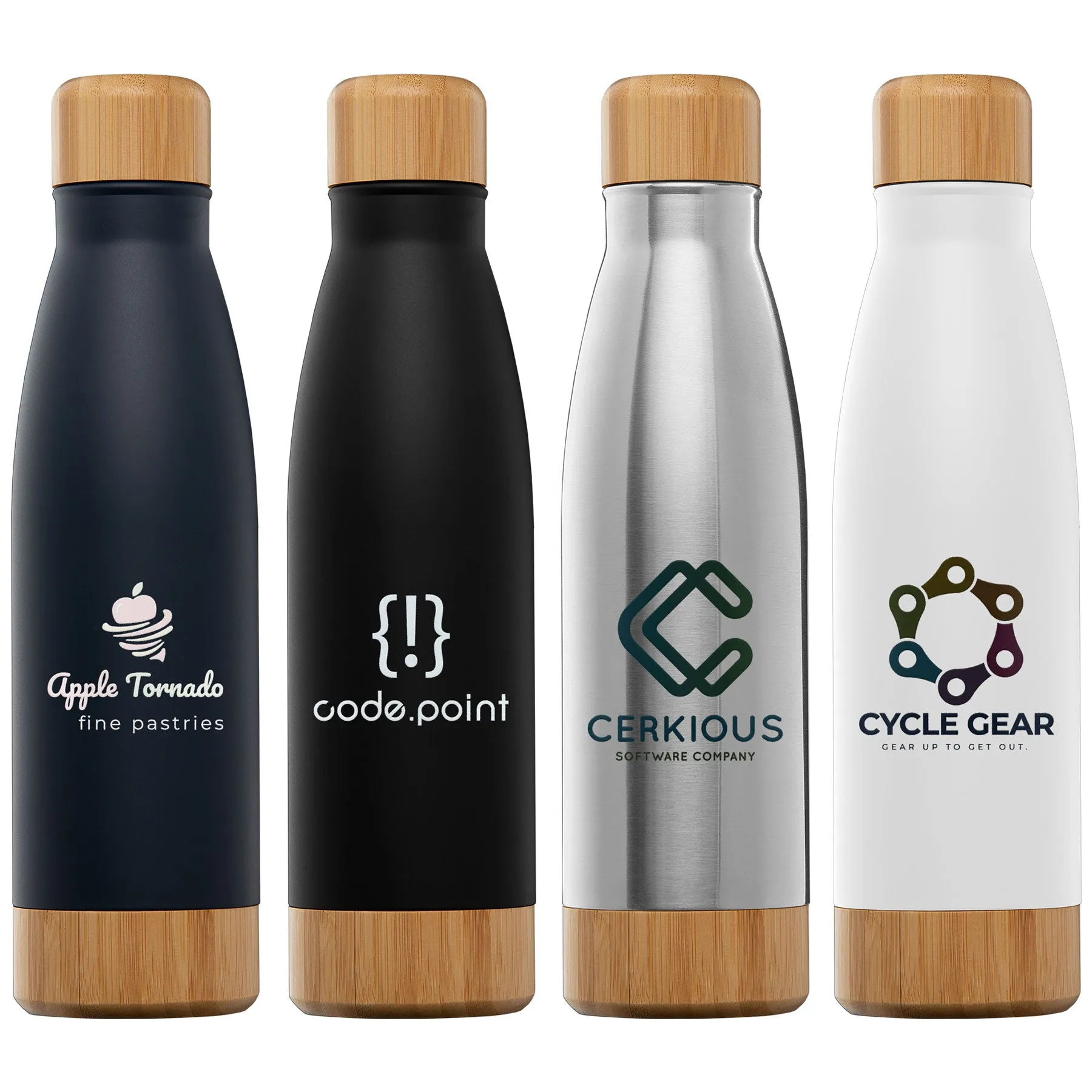 Ibiza Bamboo Double Wall Stainless Bottle - Your Logo/Name