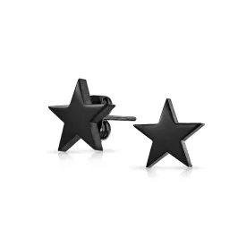 Initial A-Z Patriotic Celestial Star Stud Earrings Stainless Steel 10MM