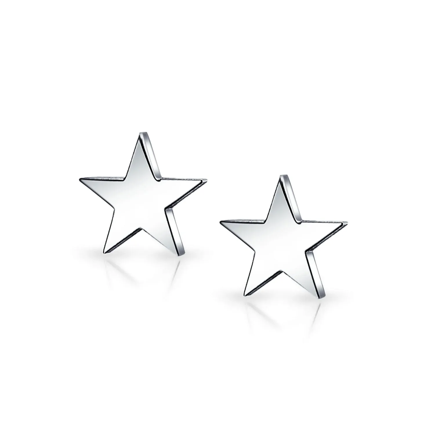 Initial A-Z Patriotic Celestial Star Stud Earrings Stainless Steel 10MM