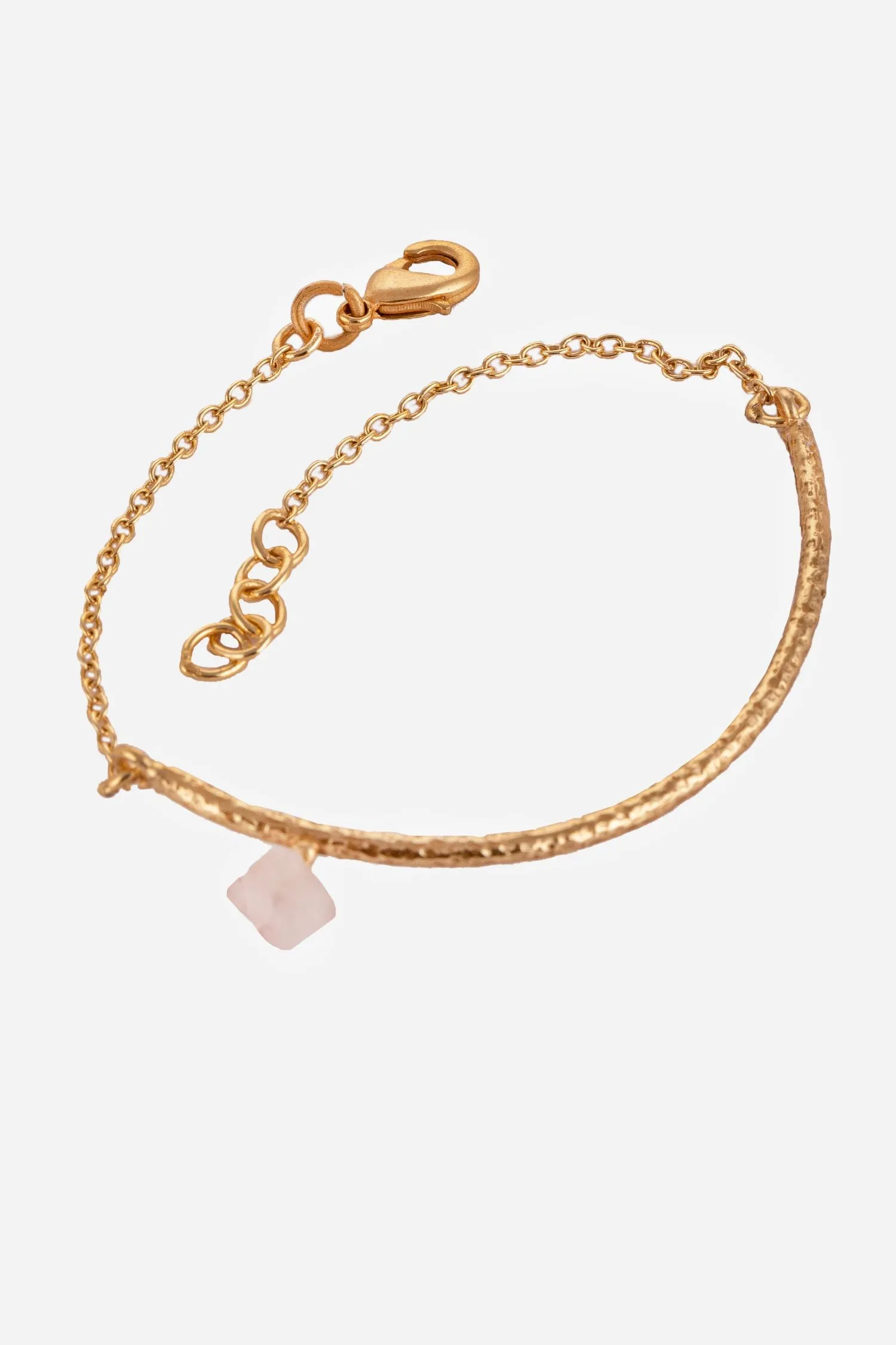 Lightweight Chain Bracelet With Light Pink Charm