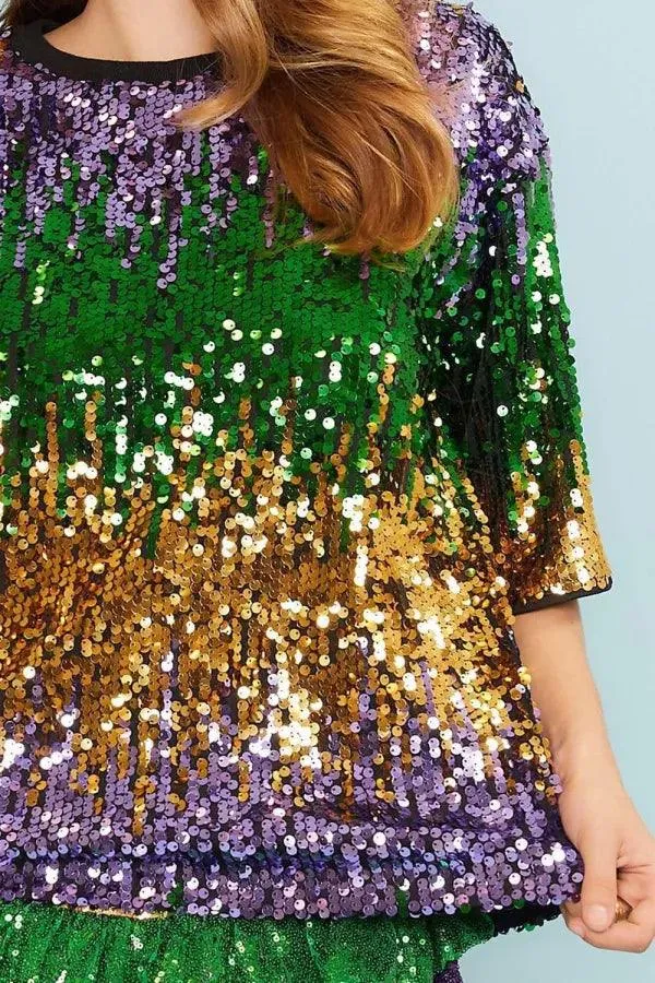 Mardi Gras Sequin Top