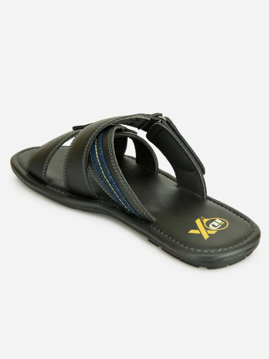 Men's Black Slip On Sandal (IX5008)