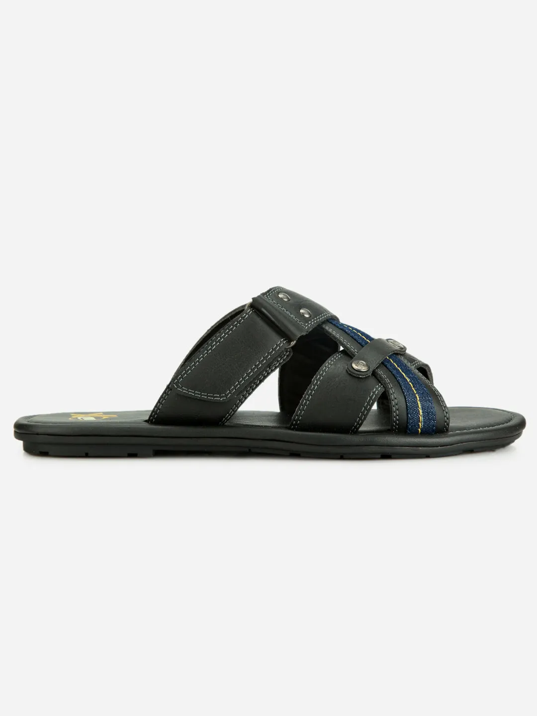 Men's Black Slip On Sandal (IX5008)