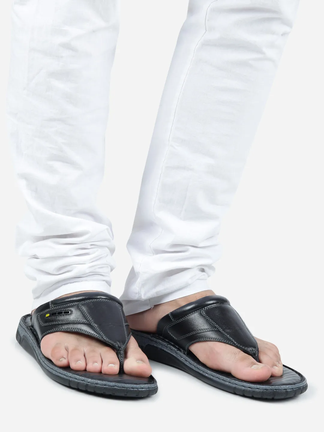 Men's Black Thong-Style Casual Sandal (ID4131)