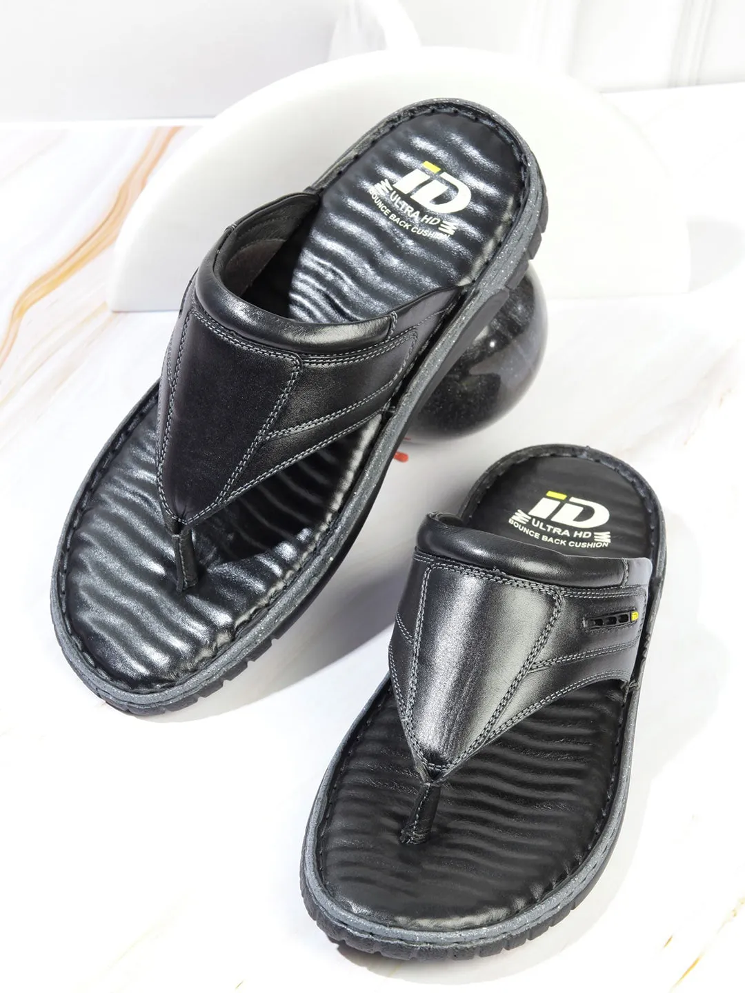 Men's Black Thong-Style Casual Sandal (ID4131)