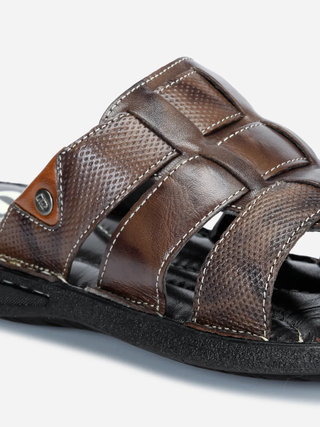 Men's Brown Slip On Comfort Sandal (ID4129)