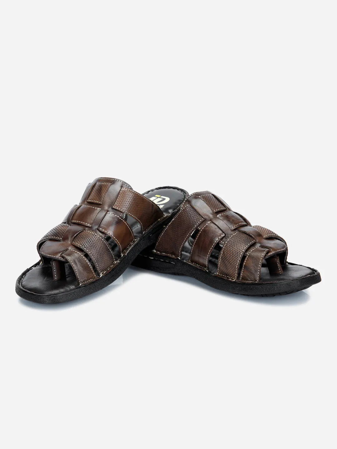 Men's Brown Slip On Comfort Sandal (ID4129)