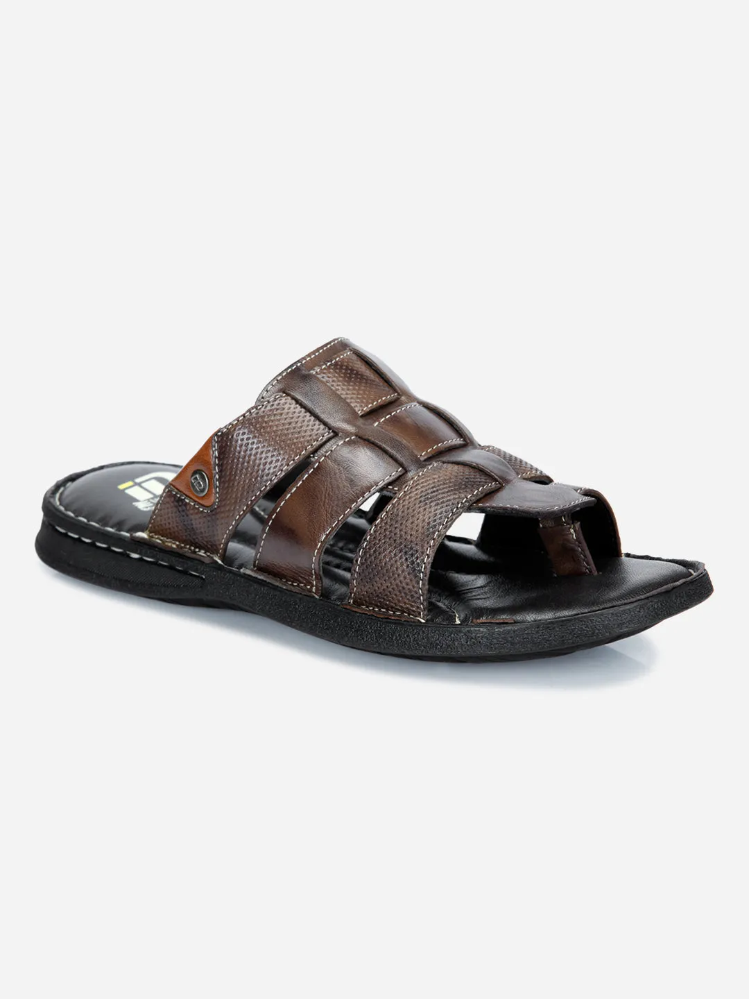 Men's Brown Slip On Comfort Sandal (ID4129)