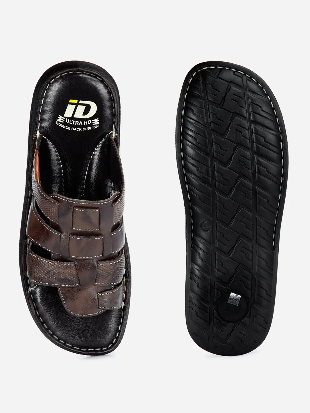 Men's Brown Slip On Comfort Sandal (ID4129)