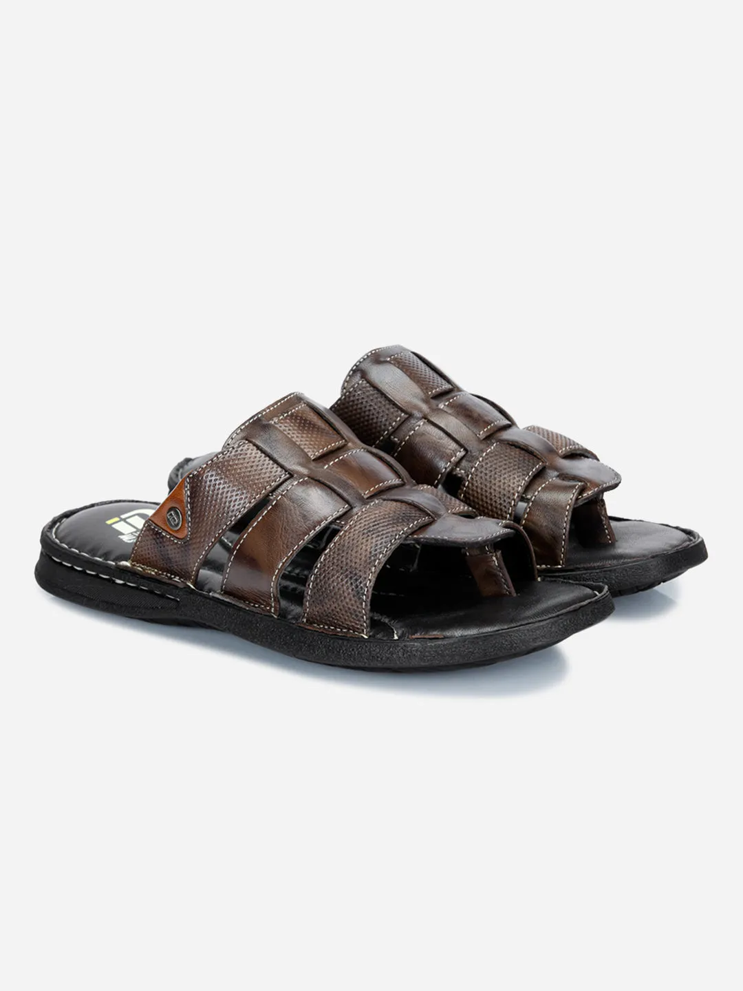 Men's Brown Slip On Comfort Sandal (ID4129)