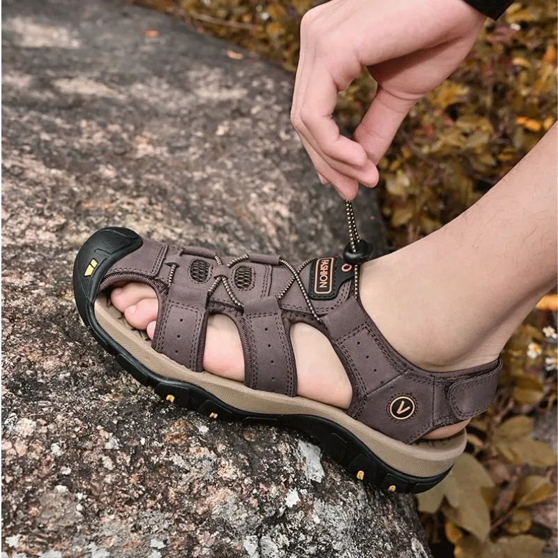 Men's High-Altitude Ortho Heel Strap Sandals - Coffee