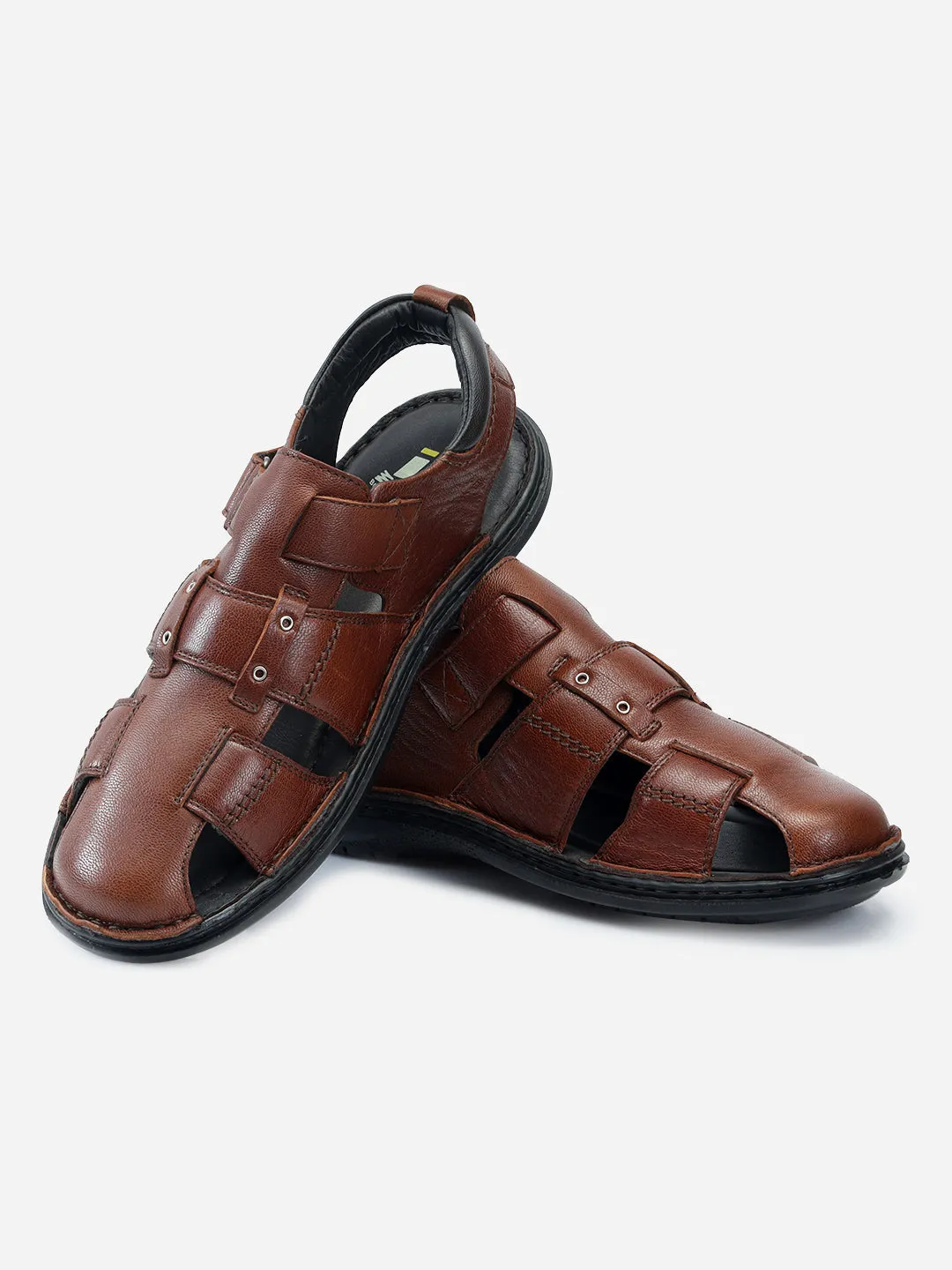 Men's Tan Hurache Semi Formal Sandal (ID4118)