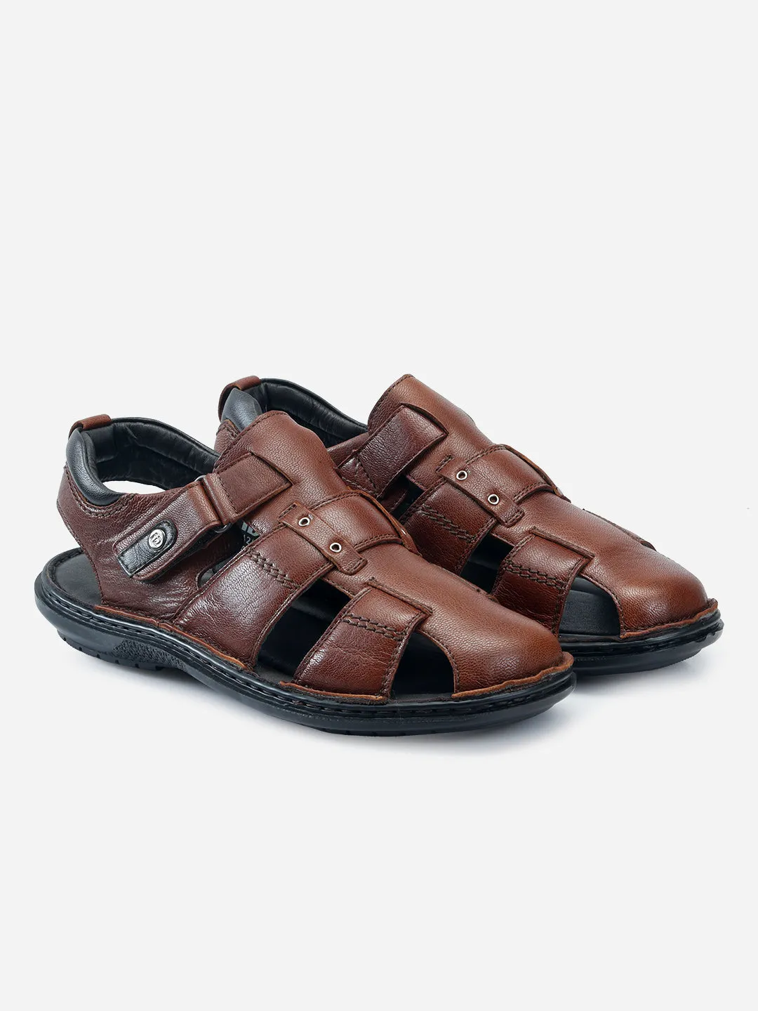 Men's Tan Hurache Semi Formal Sandal (ID4118)