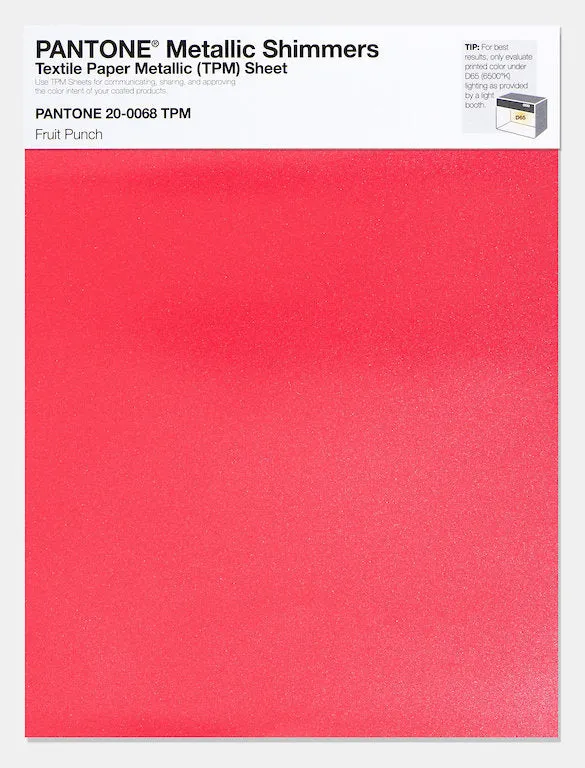 Pantone Metallic Shimmers Textile Paper Metallic Sheet 20-0068 Fruit Punch