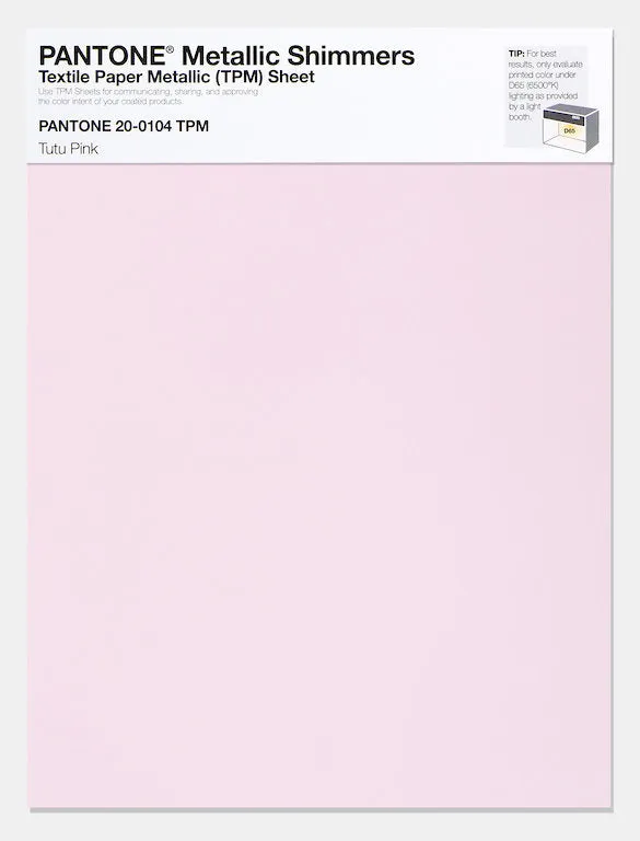 Pantone Metallic Shimmers Textile Paper Metallic Sheet 20-0104 Tutu Pink