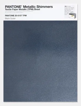 Pantone Metallic Shimmers Textile Paper Metallic Sheet 20-0137 Black Oyster