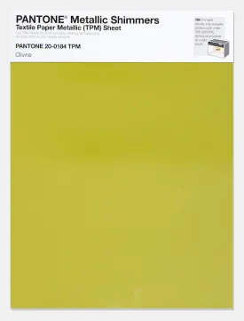 Pantone Metallic Shimmers Textile Paper Metallic Sheet 20-0184 Olivine