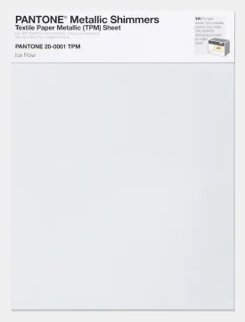 Pantone Metallic Shimmers Textile Paper Metallic (TPM) Sheet 20-0001 Ice Flow