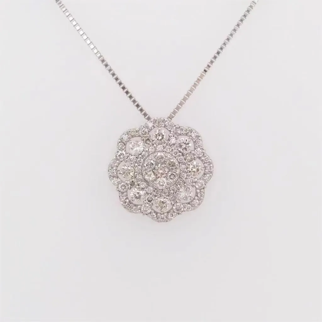 PT950 18K White Gold diamond necklace