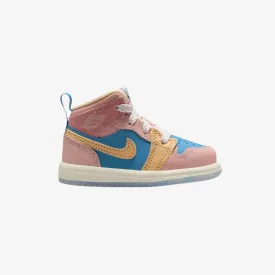 toddler jordan 1 mid sneaker school (aegan storm)