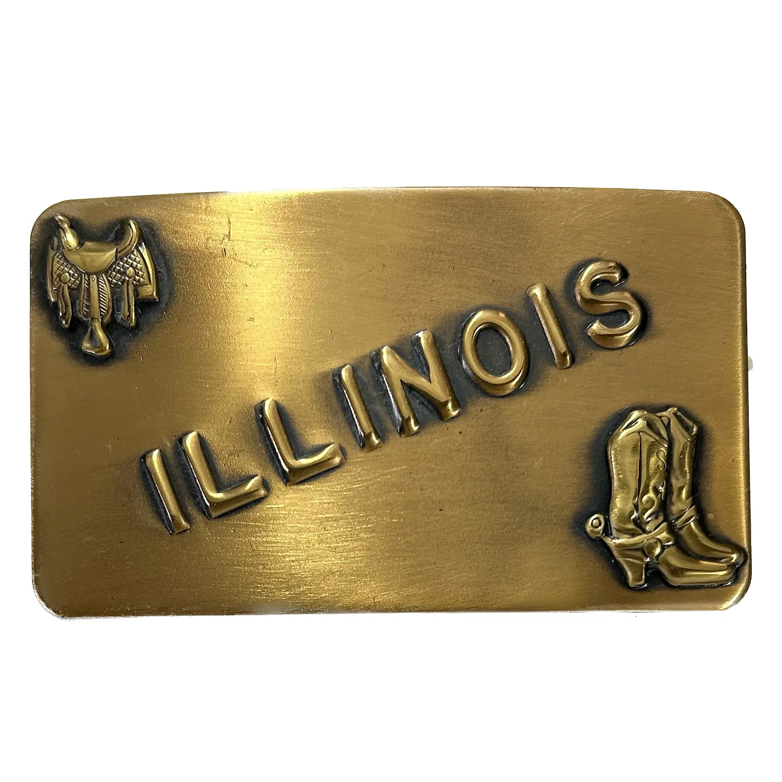 Vintage Brass Illinois State Buckle