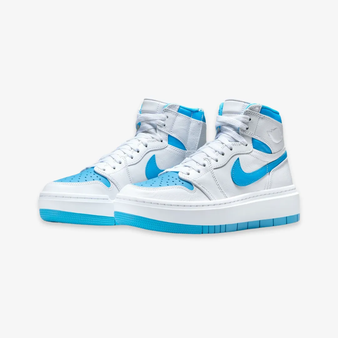 womens jordan 1 elevate high (white/dark powder blue)